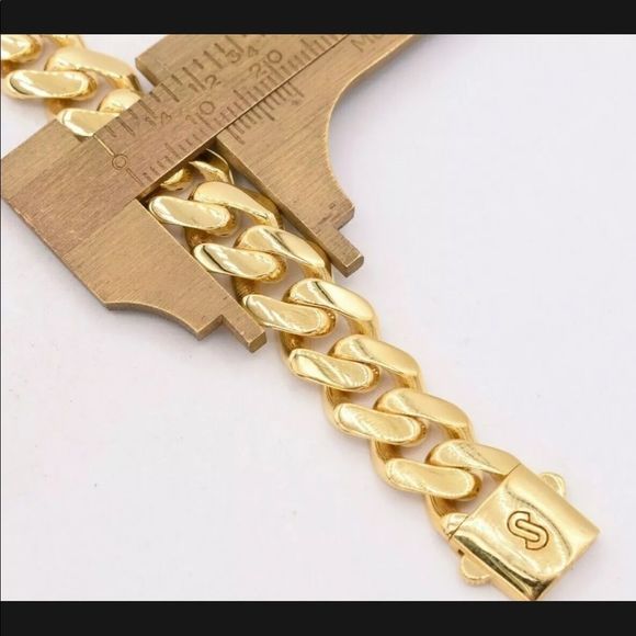 Men’s REAL 10K Gold Miami Cuban Link Bracelet 9mm - Picture 3 of 4